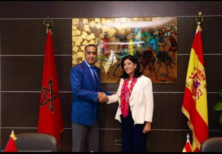 السيد عبد اللطيف حموشي المدير العام للأمن الوطني ولمراقبة التراب الوطني يستقبل السيدة Esperanza Casteleiro Llamazares كاتبة الدولة ومديرة المركز الوطني للاستخبارات بالمملكة الإسبانية