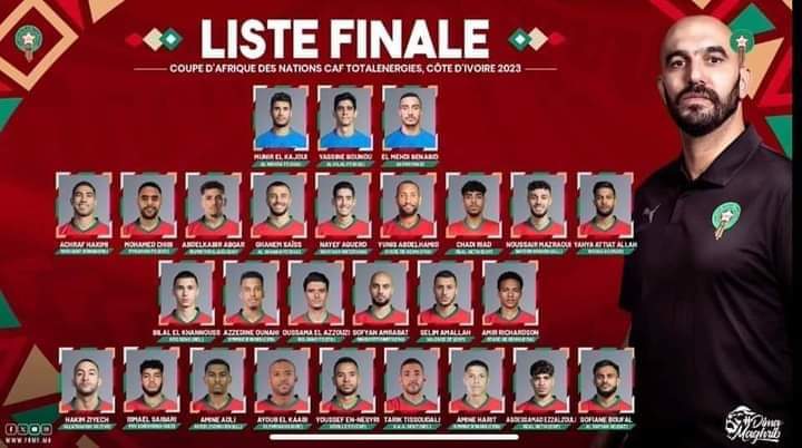 المدرب الوطني يكشف عن اللائحة النهائية المشاركة في كأس أمم افريقيا 2024